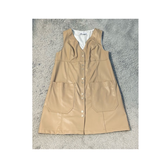 Zara Sleeveless Faux Leather Dress - Picture 4 of 10